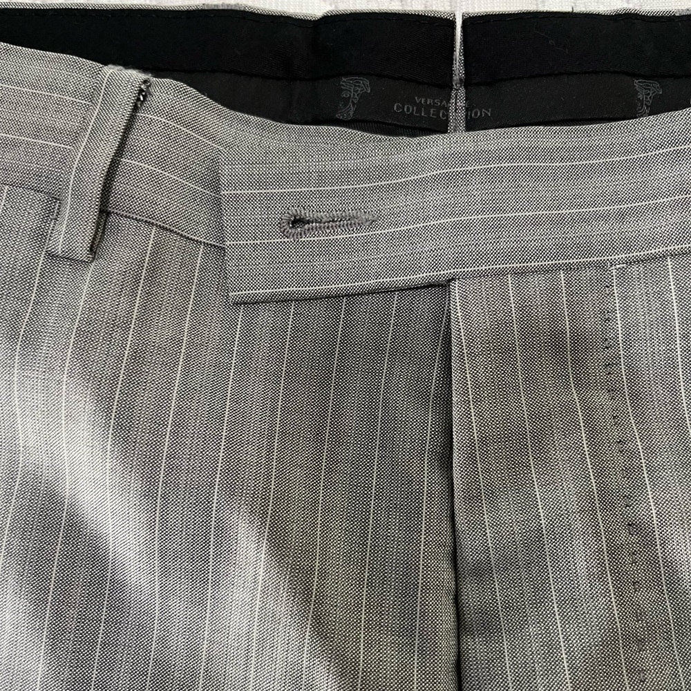 Versace Light Gray Pinstripe Suit - Picture 9 of 11